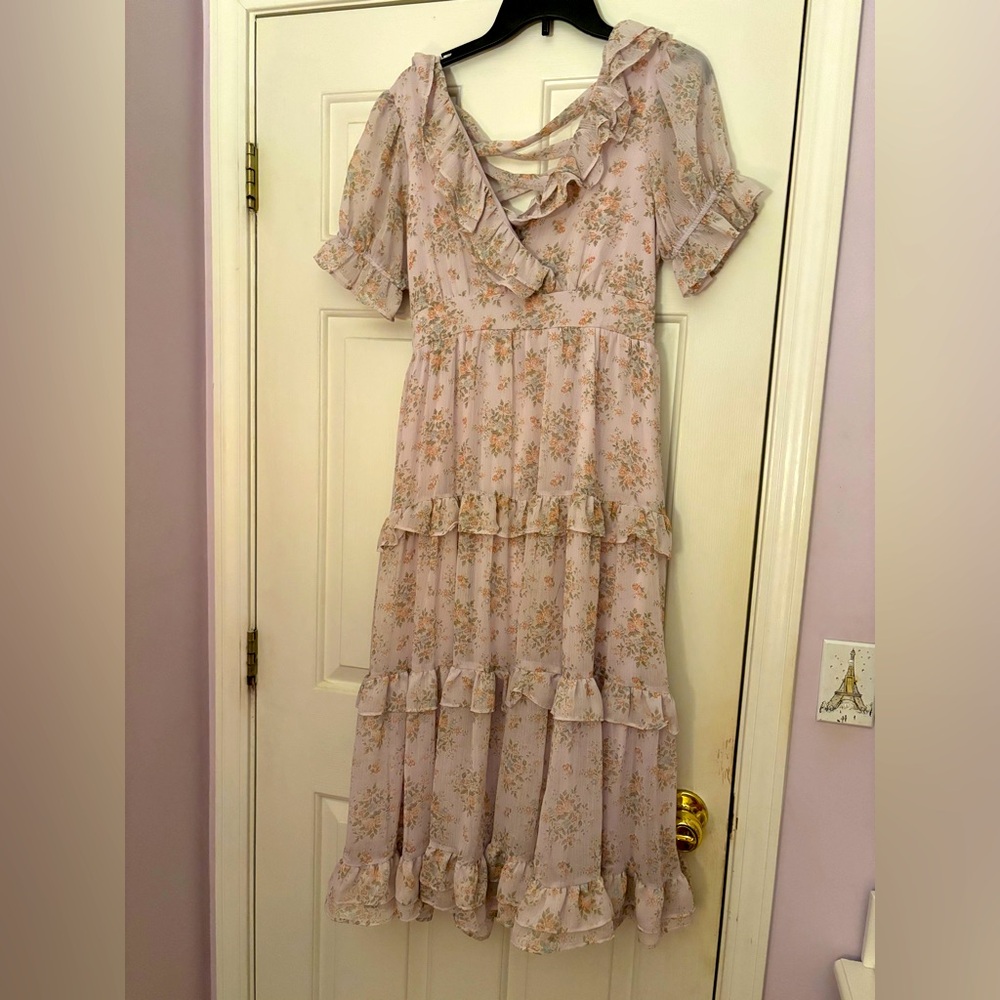 Altar’d State Maxi Dress with Back Ribbon (Size L)